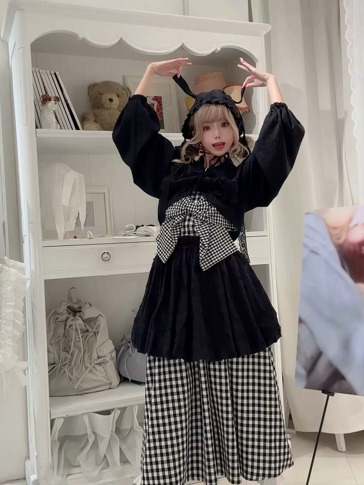 Sweet  Knot Plaid Dress New Ar - Anime Merchandise In Japanese review and price